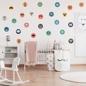 Muursticker dieren cirkels