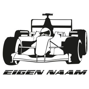 Formule 1 auto met eigen naam – Muursticker
