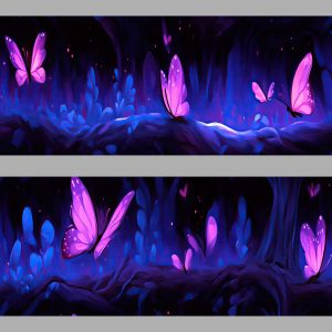 Zelfklevende behangrand paarse vlinders