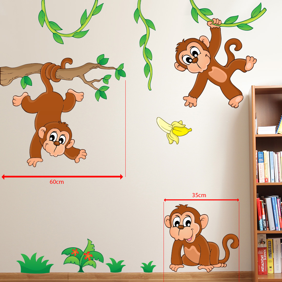 Muursticker apen aan takken - Afbeelding 4