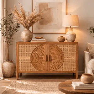 Armario aparador ratán madera de mango Libia