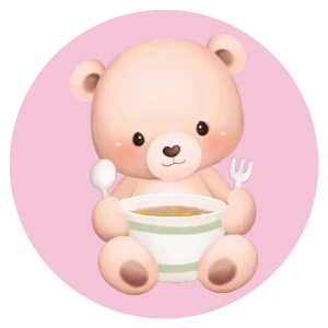 Beertje met eten – Muurcirkel sticker