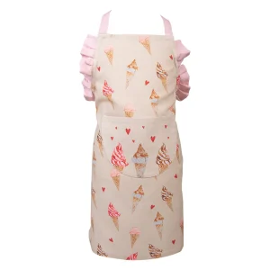 Keukenschort Kinderen - IJsjes Beige Roze 48x56 cm