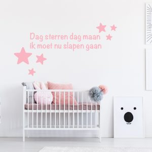 Dag sterren dag maan ik moet nu slapen gaan muursticker