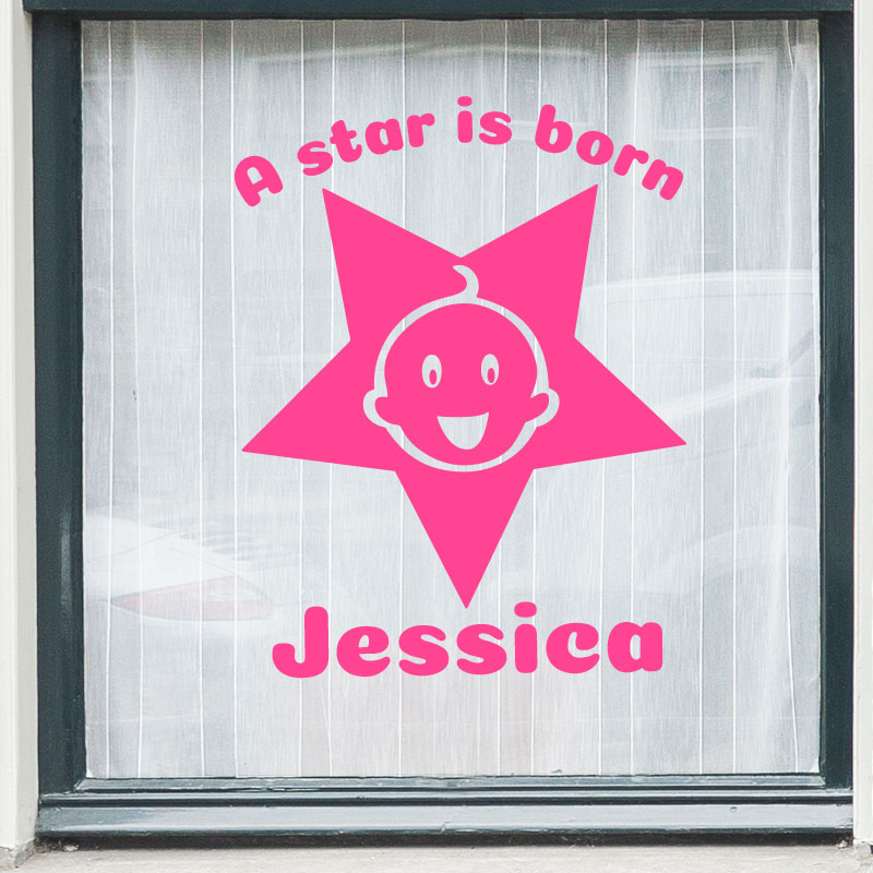 Geboortesticker raam “A star is born” voor een meisje of jongen - Afbeelding 3