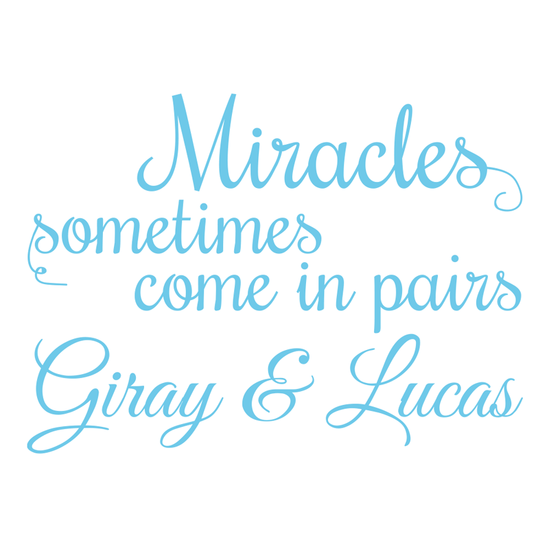 Geboortesticker tweeling “Miracles sometimes comes in pairs” - Afbeelding 2