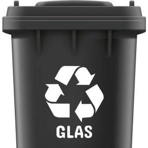 Glas recycle sticker geheel naar wens