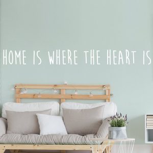 Home is where the heart is muursticker