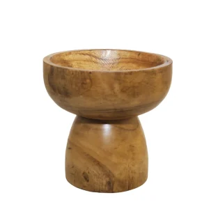 Decoratieve houten schaal op voet