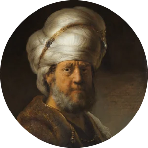 Man Oosterse Kleding – Rembrandt van Rijn – Muurcirkel sticker
