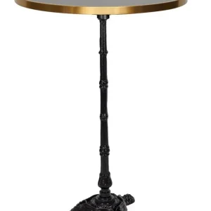 Mesa Alta de bar redonda vintage tapa con aro dorado D60-70