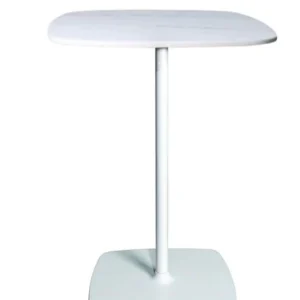 Mesa de bar alta piedra sinterizada 60 cm Arpa blanco