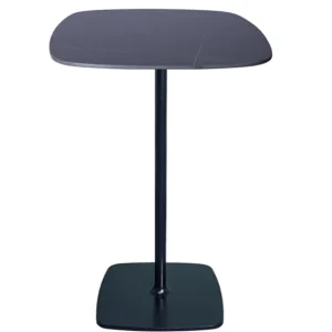 Mesa de bar alta piedra sinterizada 60 cm Arpa negro