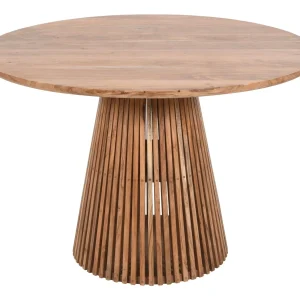 Mesa de comedor redonda madera acacia 130 cm