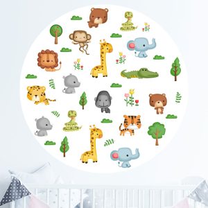 Muursticker cirkel met dieren
