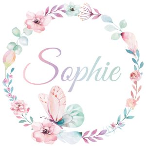 Muursticker bloemen met naam voor meisjes kinderkamer