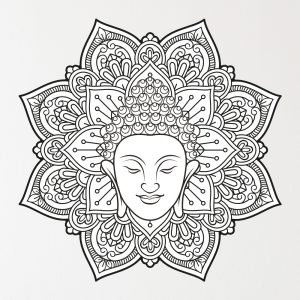 Muursticker Buddha in mandala