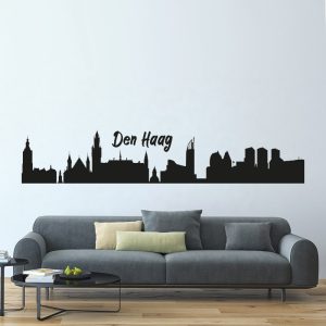 Muursticker skyline van Den Haag
