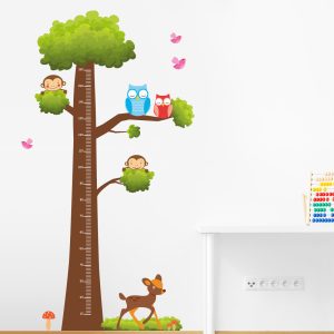 Muursticker groeimeter boom kinderkamer