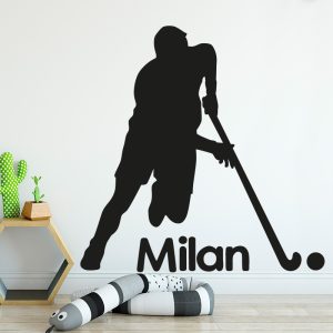Muursticker hockey met naam