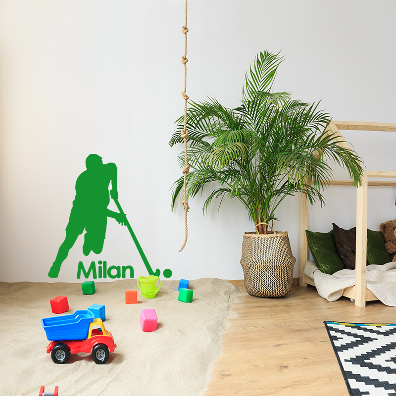 Muursticker hockey met naam - Afbeelding 3