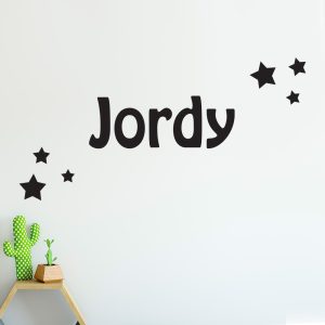 Muursticker naam met sterren