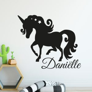 Muursticker eenhoorn met naam
