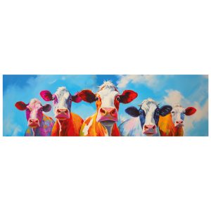 Muursticker koeien schilderij woonkamer