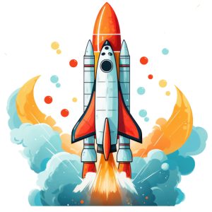 Muursticker raket kinderkamer