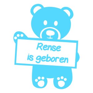 Geboortesticker raam Jongen of Meisje – beer met naam