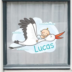 Raamsticker geboorte Jongen