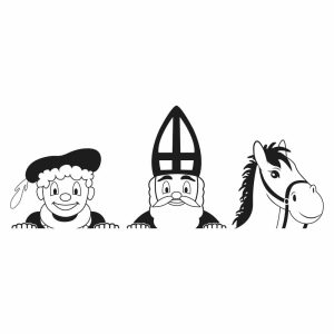 Raamstickers Sinterklaas gluurpiet & sint – Herbruikbare raamdecoratie