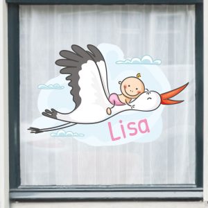 Raamsticker geboorte Meisje