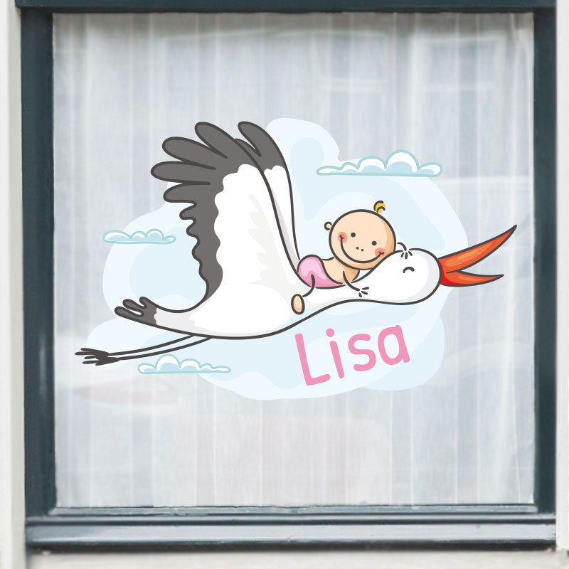 Raamsticker geboorte Meisje - Afbeelding 2