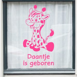Geboortesticker meisje – baby giraffe