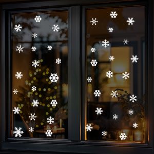 50 Sneeuwvlokken Raamsticker Kerstmis – Raamdecoratie voor Kerst