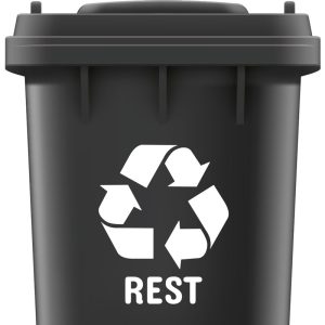 Rest afval recycle sticker geheel naar wens