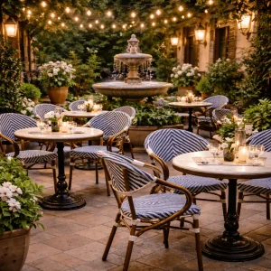 Silla Bistro París Montmartre Azul con Brazos