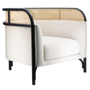 Sillón de ratán y madera lacado Dayana