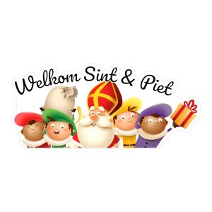 Raamstickers Sinterklaas Gluur welkomstcomité