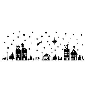 Raamstickers Kerst & Sinterklaas uitbreiding zwart large stickerset