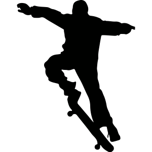 Skateboard met jongen – Muursticker