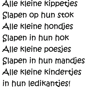 Alle kleine kippetjes – Muursticker