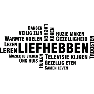Liefhebben, woord cloud – Muursticker