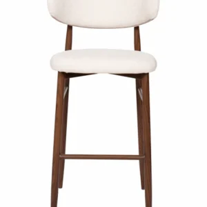 Taburete de bar nórdico acero nogal Olimpo 75cm