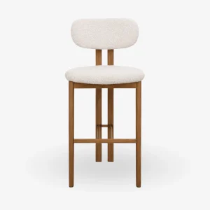 Taburete de cocina acero rosewood tapizado bouclé H65 Liberty