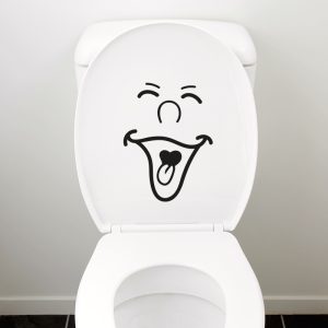Toiletbril sticker lachend gezicht