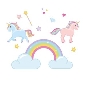 Muursticker eenhoorn / unicorn set