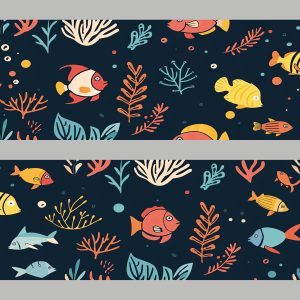 Zelfklevende behangrand Vissen