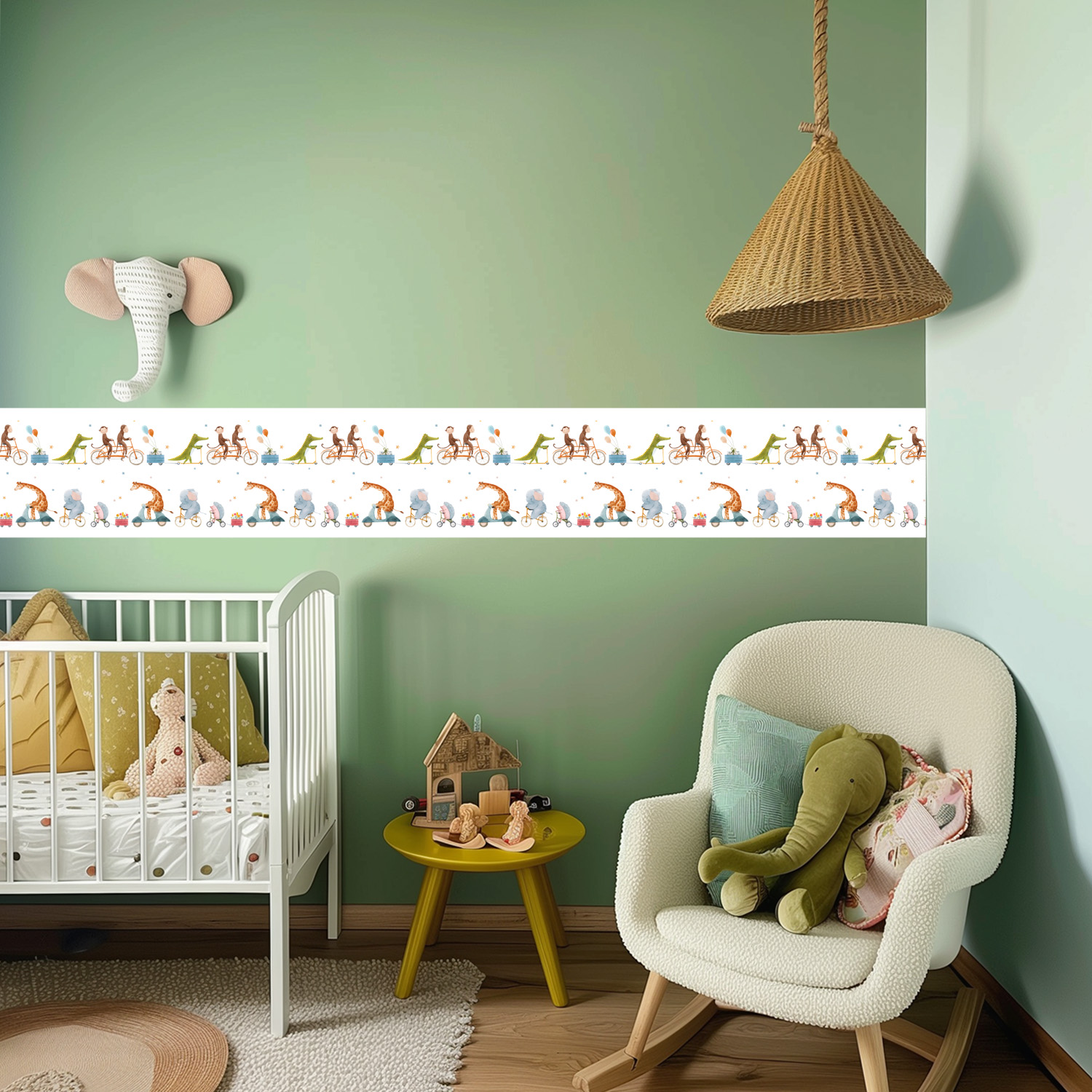 Behangrand kinderkamer dieren Polonaise – Zelfklevend - Afbeelding 3